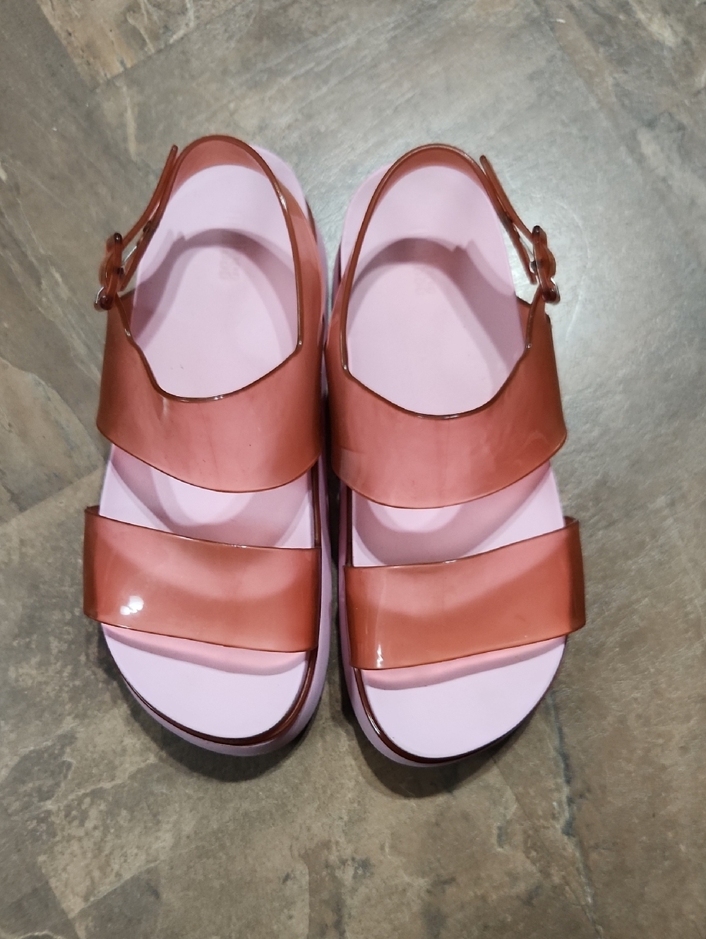 Platform Melissa Cosmic Jelly Sandals in Pink and Rose